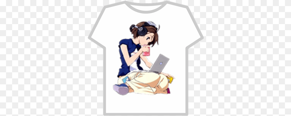 Anime Girlnobackground Roblox Anime Girl With Laptop, Book, Clothing, Comics, Publication Png Image
