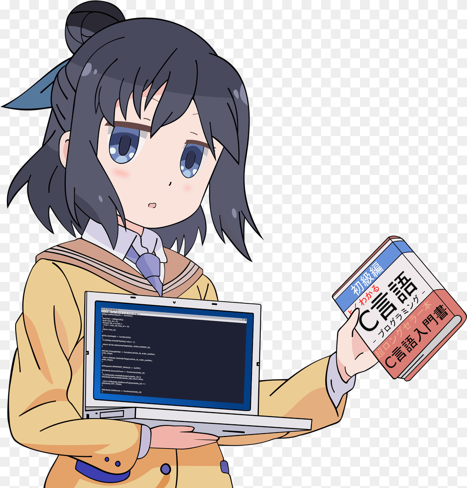 Anime Girls Holding Programming Books, Book, Comics, Publication, Person Free Transparent Png