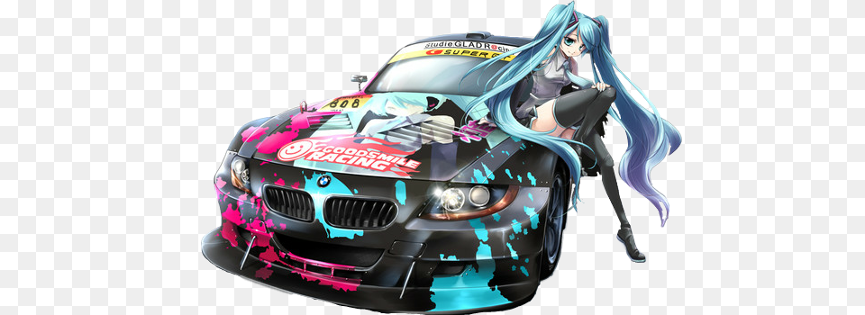 Anime Girls On Cars, Adult, Vehicle, Transportation, Sports Car Free Transparent Png