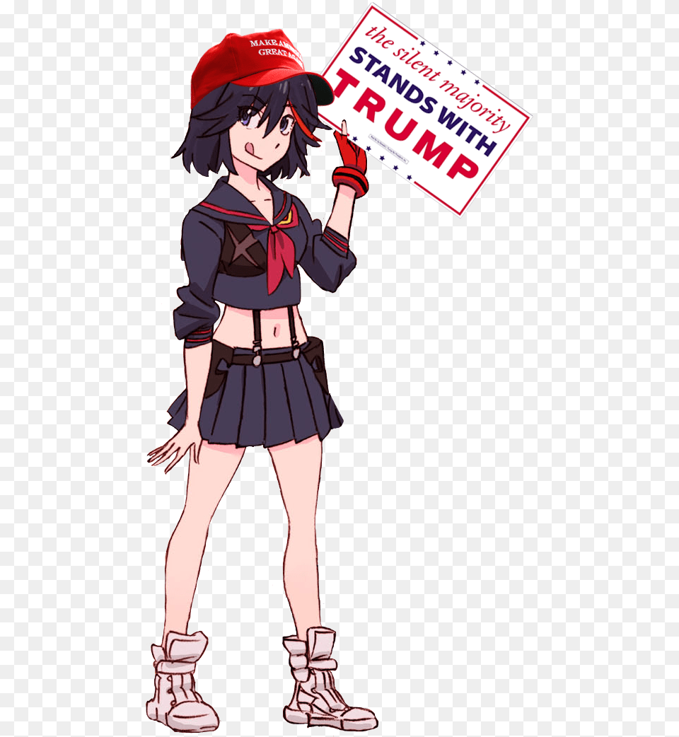 Anime Girls Wearing Maga Hat, Book, Publication, Comics, Person Png