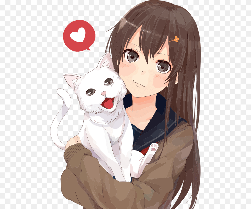 Anime Girls With Cats, Publication, Book, Comics, Adult Free Transparent Png