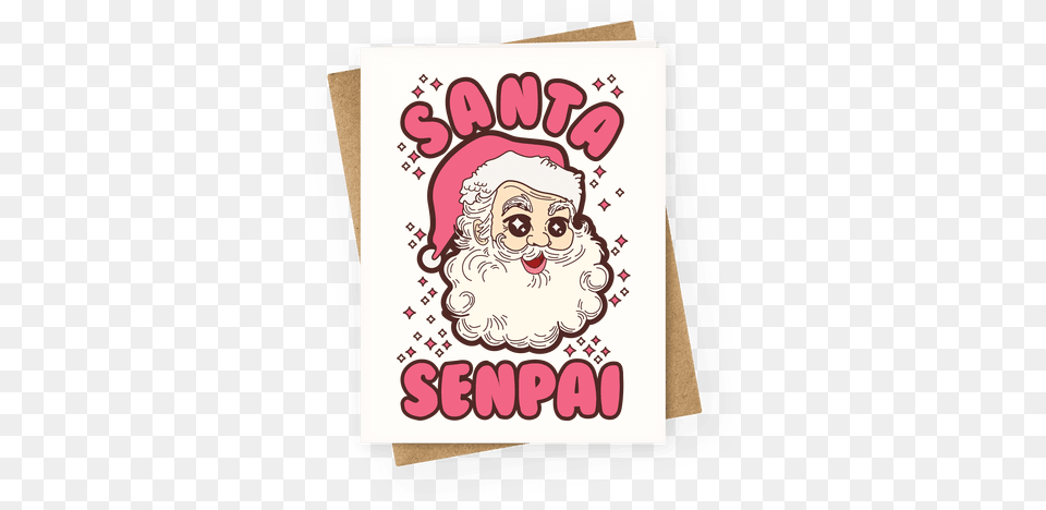 Anime Greeting Cards T Shirts Tanks Coffee Mugs And Santa Senpai, Greeting Card, Mail, Envelope, Publication Png
