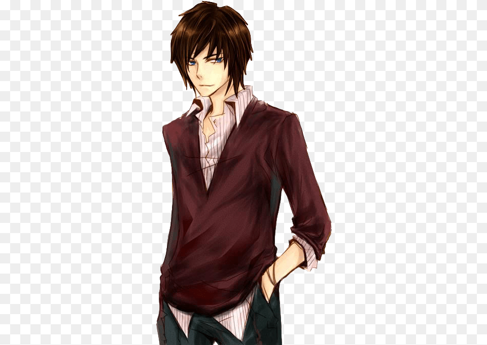 Anime Guy Transparent Clipart Brown Hair Anime Male, Publication, Book, Comics, Adult Png