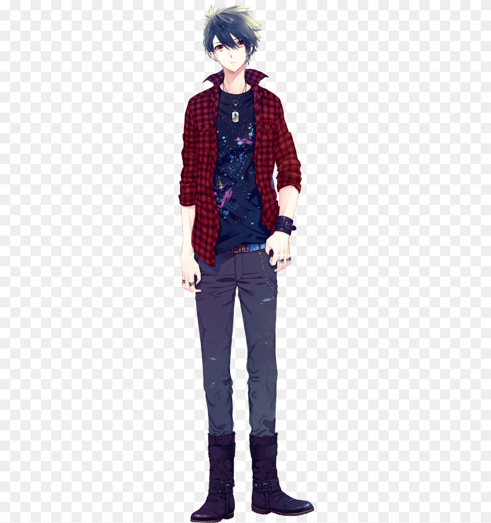 Anime Guy With Black Hair Full Body, Pants, Sleeve, Clothing, Long Sleeve Png Image