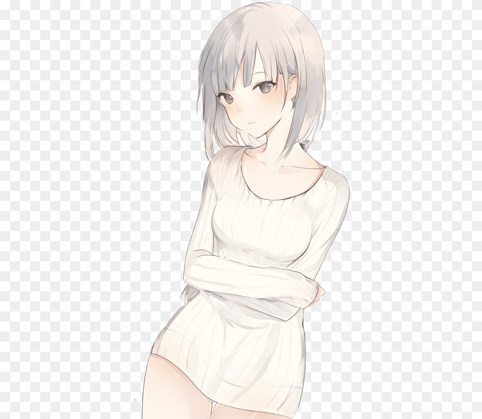 Anime Hair Images Cute Anime Girl With White Hair, Adult, Publication, Person, Woman Free Transparent Png