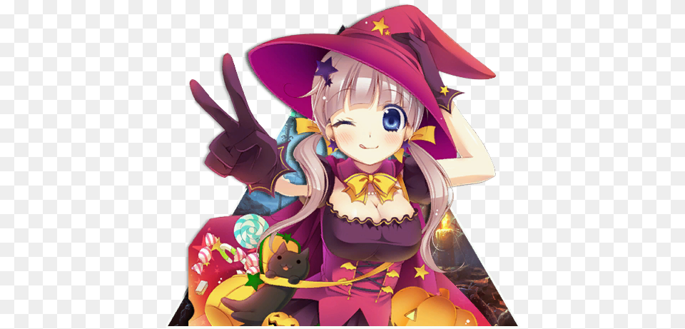Anime Halloween Girls Posted Halloween Anime Girls, Book, Comics, Publication, Baby Free Png Download