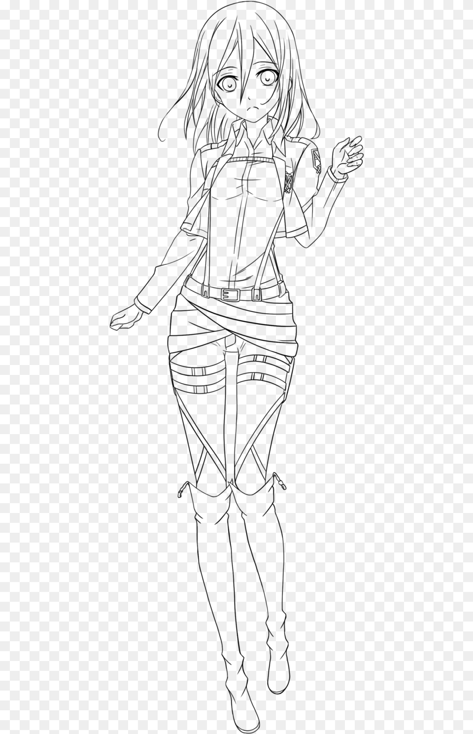 Anime Hand Lineart Linearts For Coloring Anime Anime Linearts, Gray Free Png Download