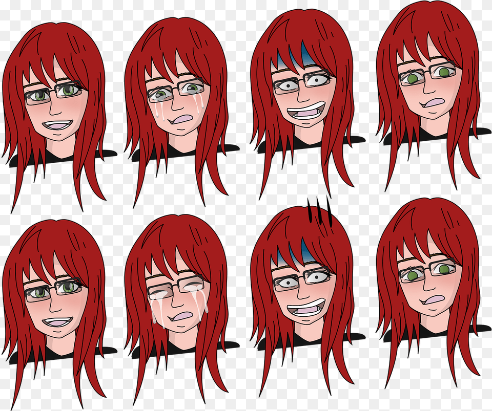 Anime Head Funny Vector Graphics, Book, Comics, Publication, Adult Png Image