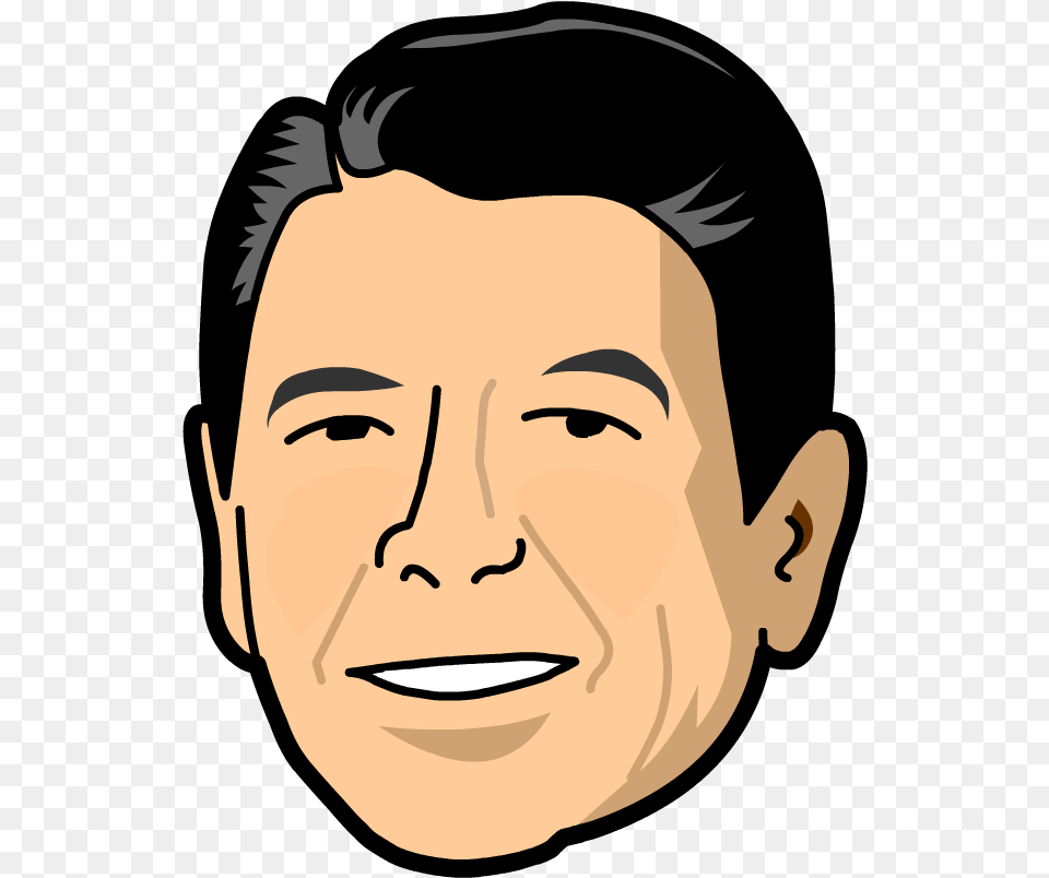 Anime Head Ronald Reagan Cartoon Face Download Ronald Reagan, Person, Photography, Portrait, Frown Free Png