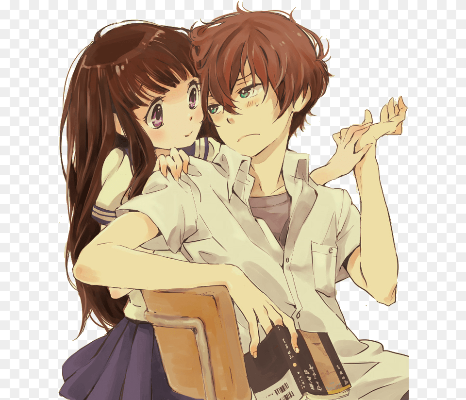 Anime Hyouka And Couple Cute Anime Boy And Girl, Publication, Book, Comics, Adult Png Image