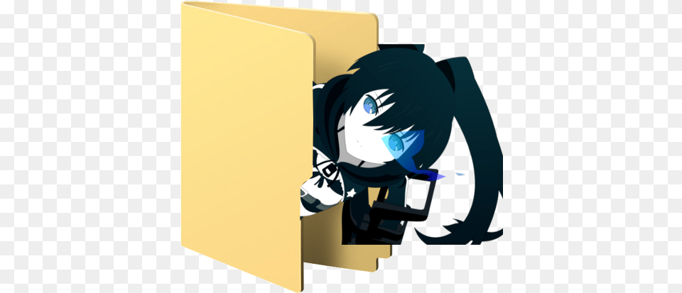 Anime Icon 11 Rock Folder Icon Images Transparent Black Rock Shooter Folder Icon, Book, Comics, Publication, Adult Png