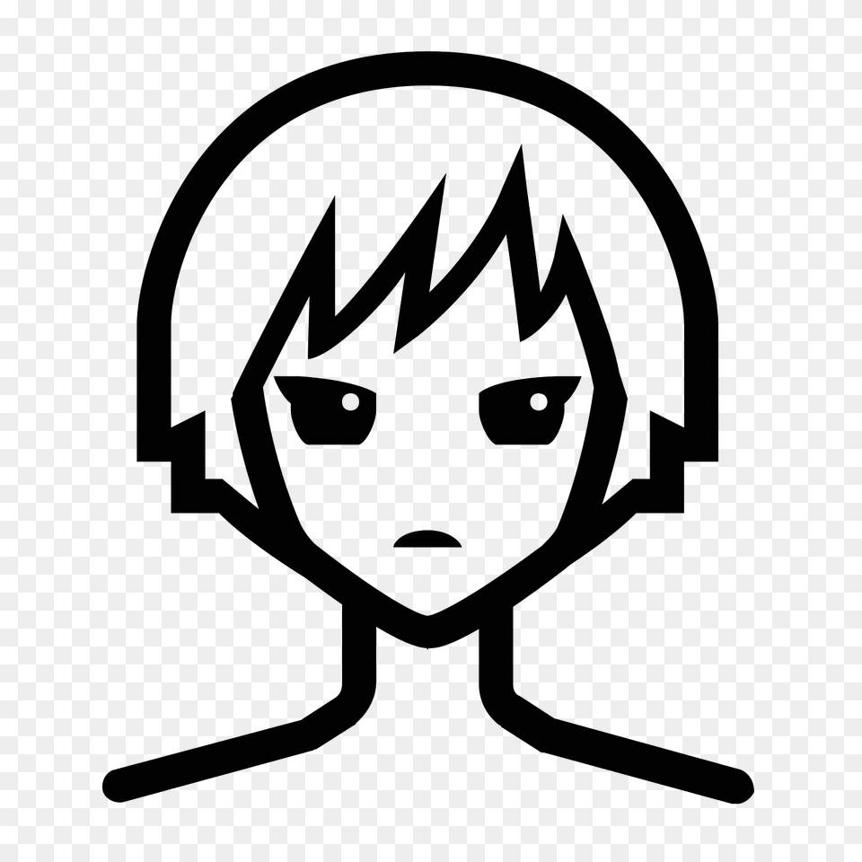 Anime Icon, Gray Free Png Download
