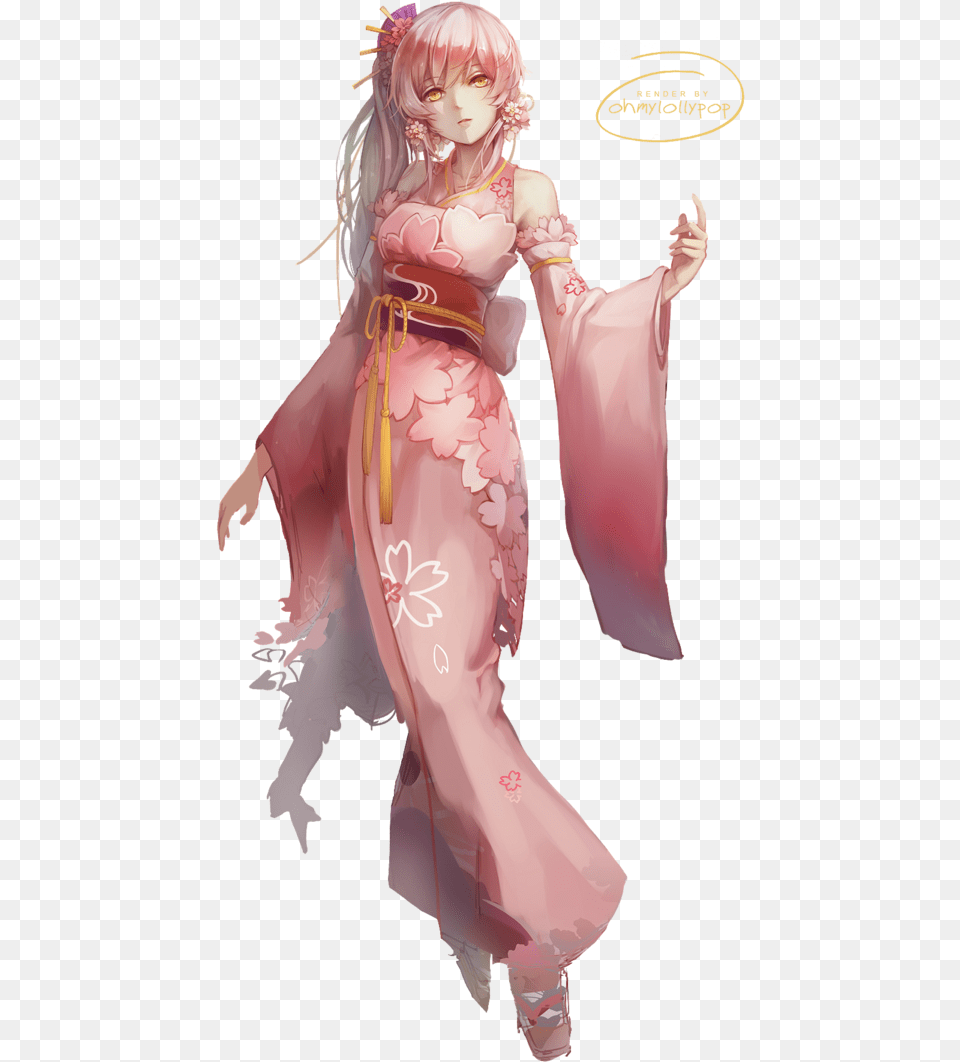 Anime Kimono Art, Book, Publication, Gown, Formal Wear Free Png