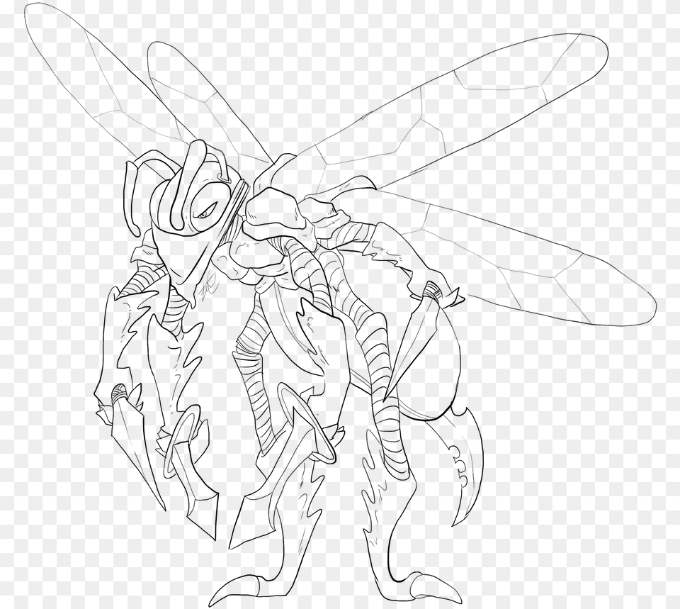 Anime Lineart Line Art, Silhouette, Animal, Bee, Insect Free Png