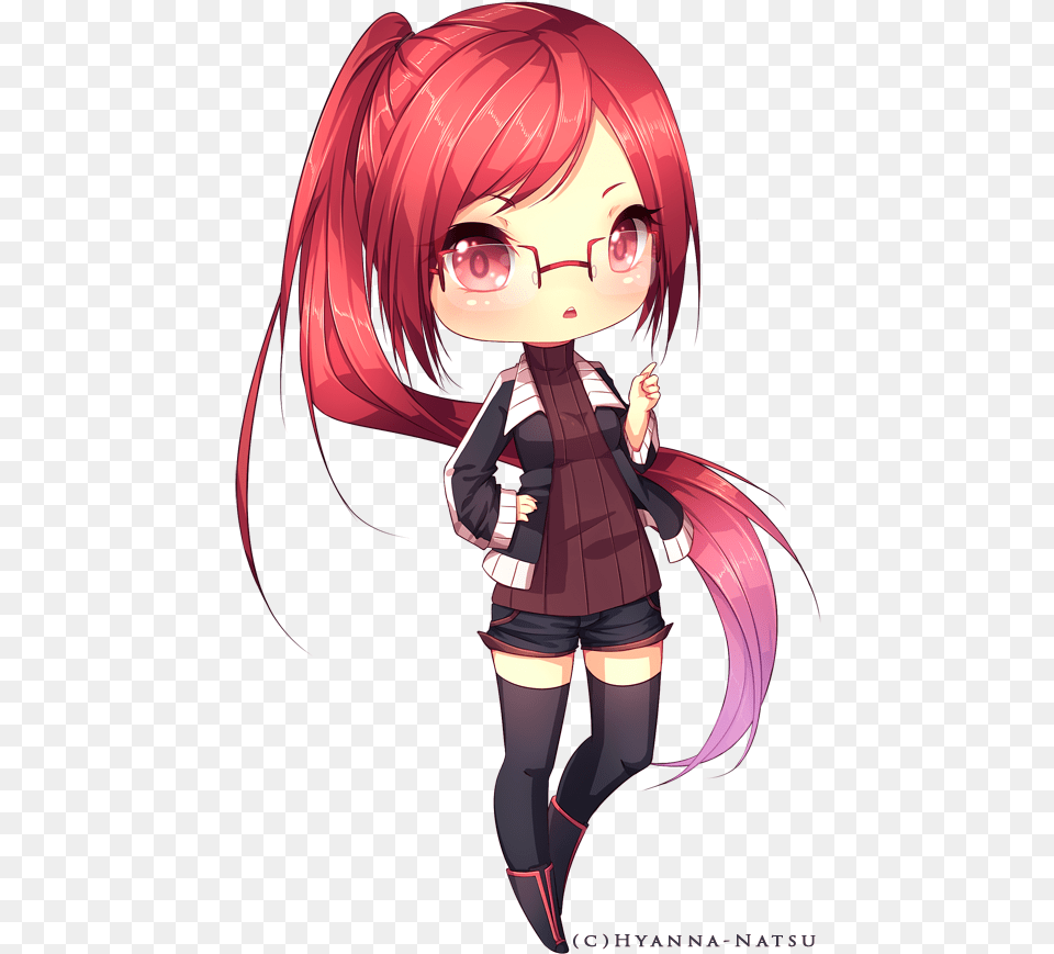 Anime Lines Cute Anime Girl Profile Pic Red Hair Cute Anime Girl With Red Hair, Book, Publication, Comics, Adult Free Png Download