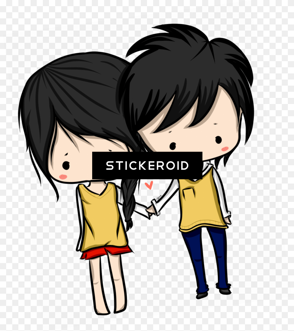 Anime Love Couple Posted By John Peltier Chibi Boy And Girl Drawing, Book, Comics, Publication, Baby Png