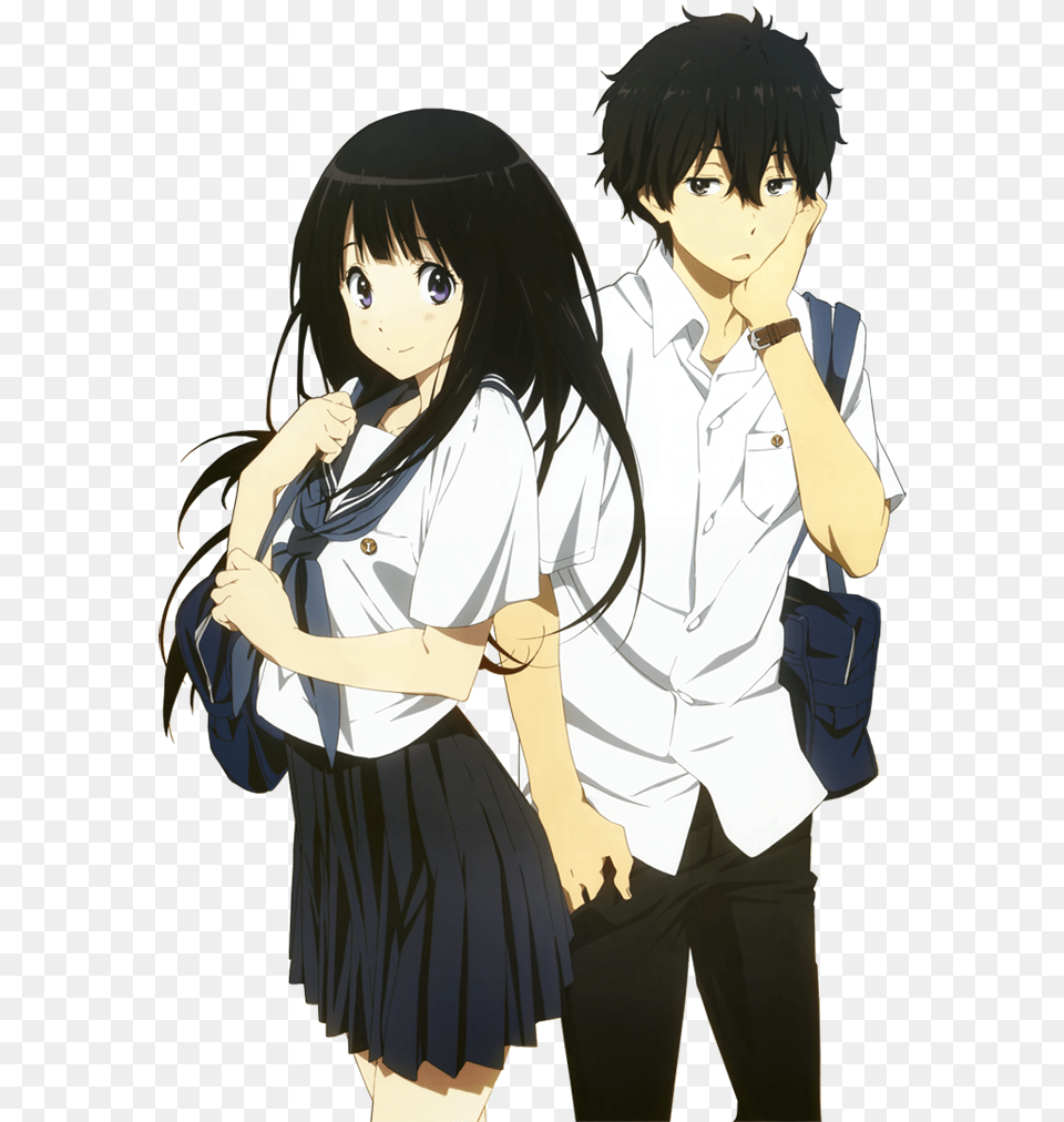 Anime Love Cute Kawaii Couple Goal Hyouka Chitanda And Oreki, Publication, Book, Comics, Adult Png