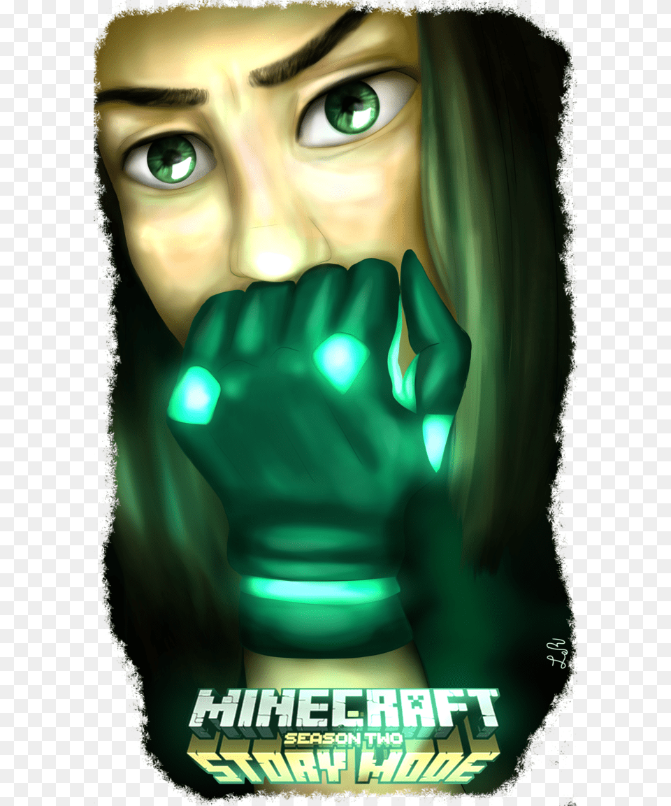 Anime Minecraft Story Mode Characters, Glove, Advertisement, Clothing, Green Png Image