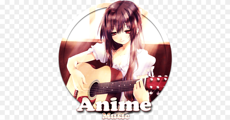 Anime Music 6 Anime Music Icon Folder, Guitar, Musical Instrument, Adult, Book Png Image