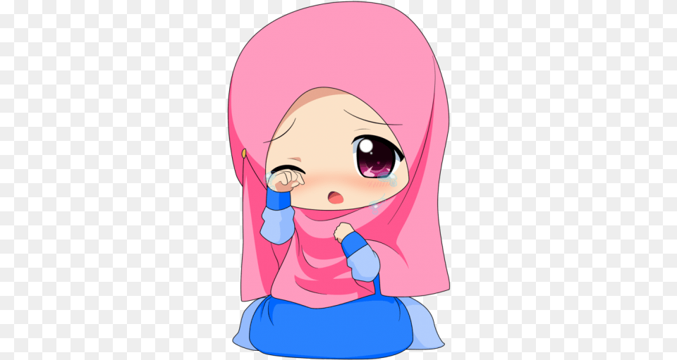 Anime Muslim Cute Chibi Muslimah Cartoon, Baby, Person, Book, Comics Free Transparent Png