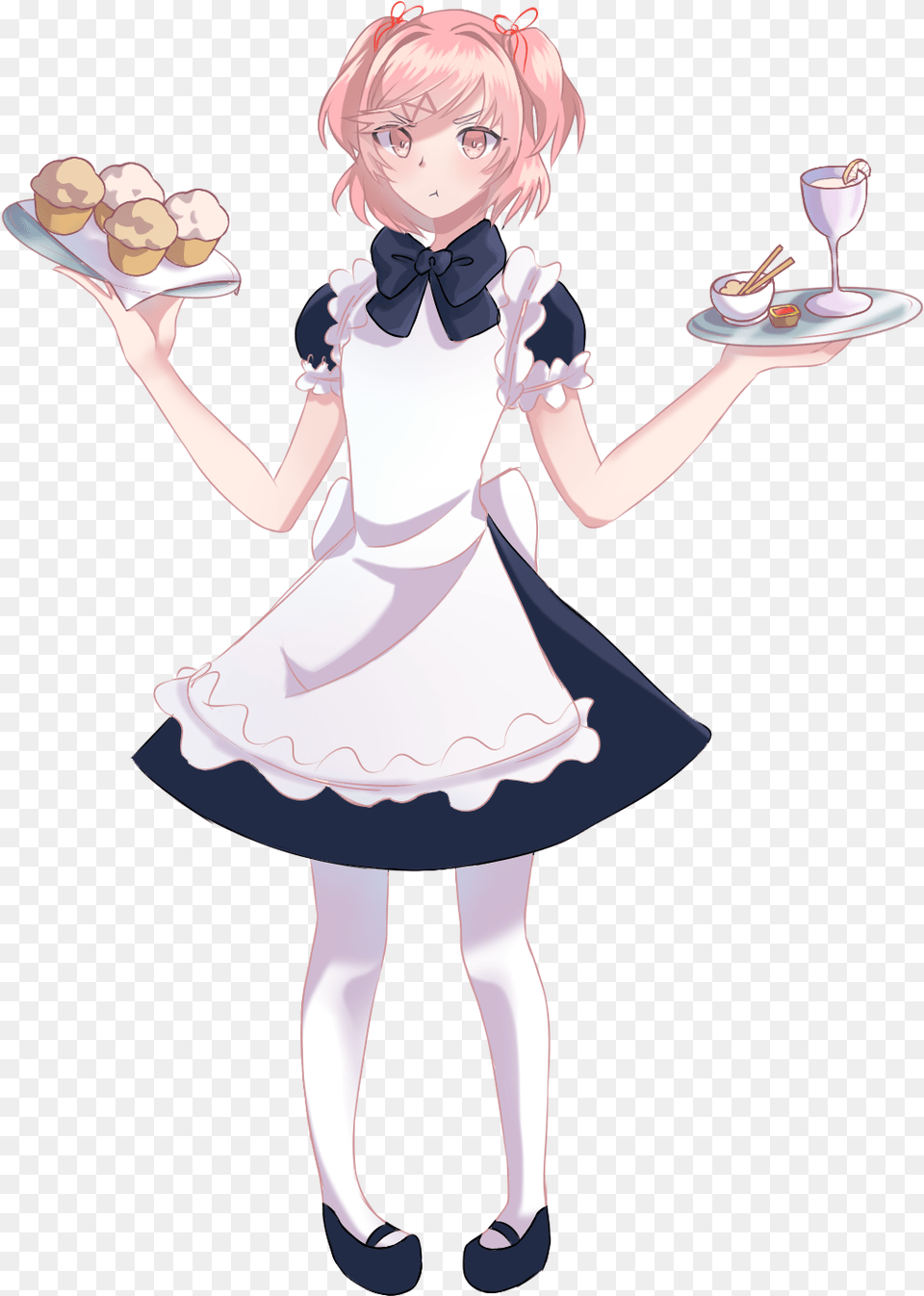 Anime Natsuki In A Maid Dress Natsuki Waitress, Book, Comics, Publication, Child Png