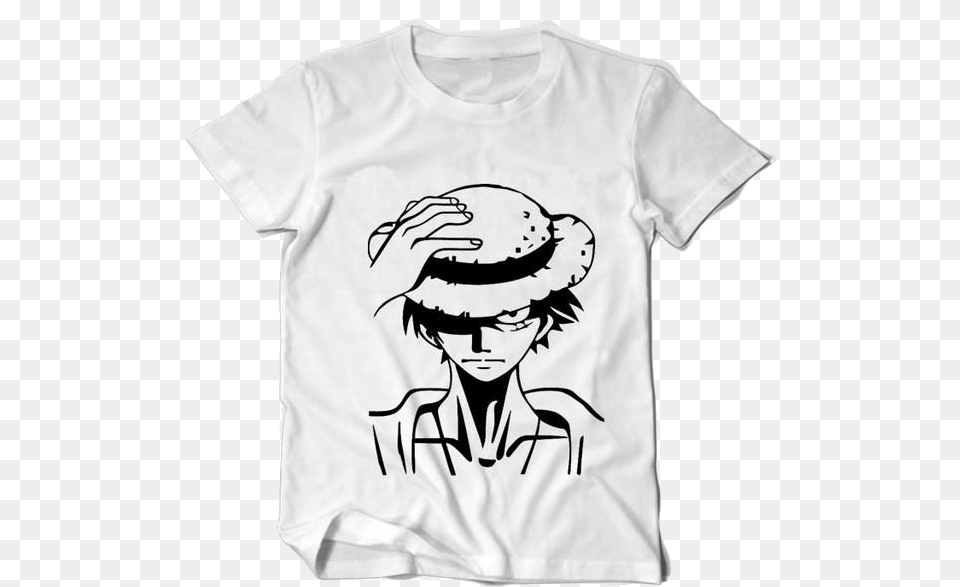 Anime One Piece Monkey D, Clothing, T-shirt, Shirt, Face Free Png Download