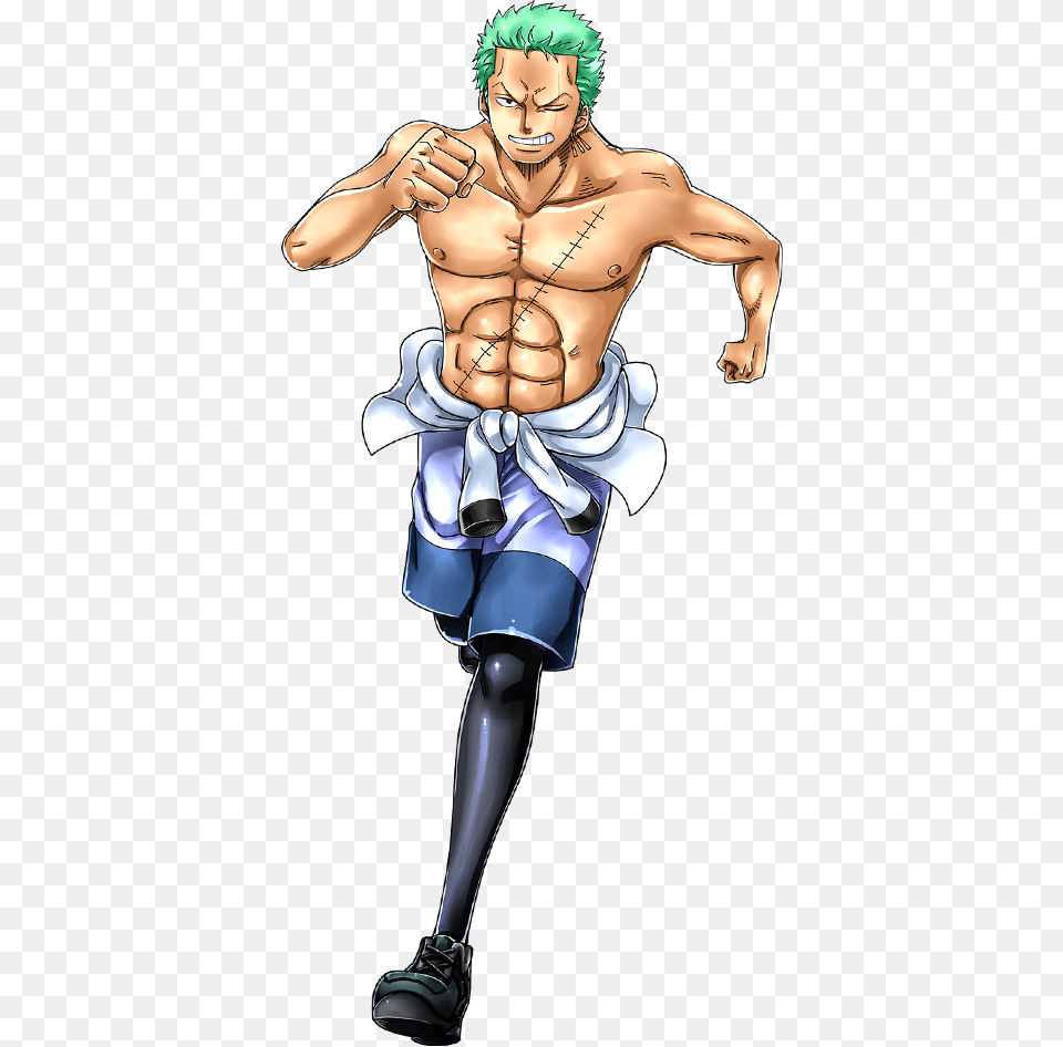 Anime One Piece Roronoa Zorotitle No Larger Size Barechested, Adult, Publication, Person, Man Free Png Download