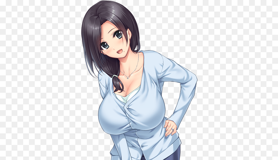 Anime Oppai Black Hair Female, Adult, Publication, Person, Woman Free Png