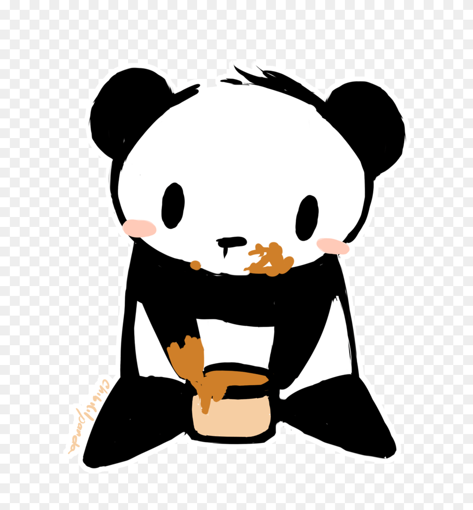 Anime Panda Clipart Anime Gif, Stencil, Baby, Person, Face Free Transparent Png