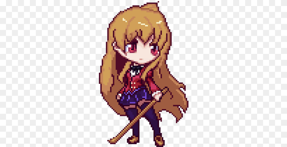 Anime Pixel Art Transparent Clipart Vectors Psd Taiga Aisaka Pixel Art, Baby, Person Free Png