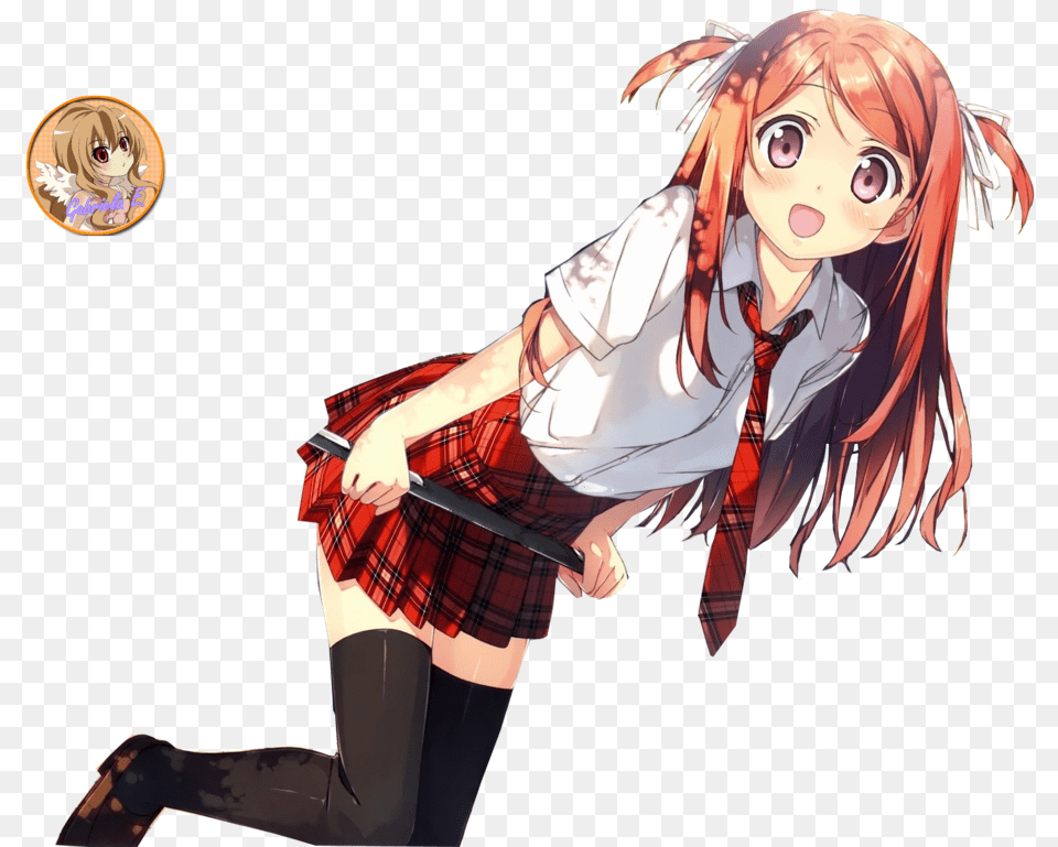 Anime Red Hair Schoolgirl Anime, Publication, Book, Comics, Woman Png