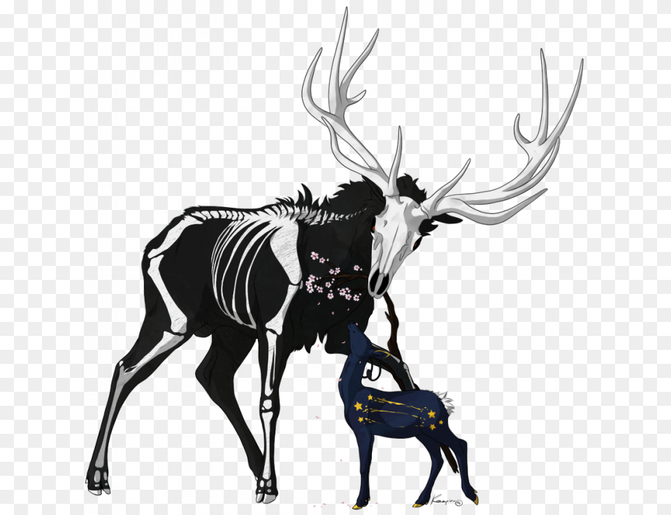 Anime Reindeer Drawing Hd Download Anime Reindeer Drawing, Animal, Deer, Mammal, Wildlife Png Image