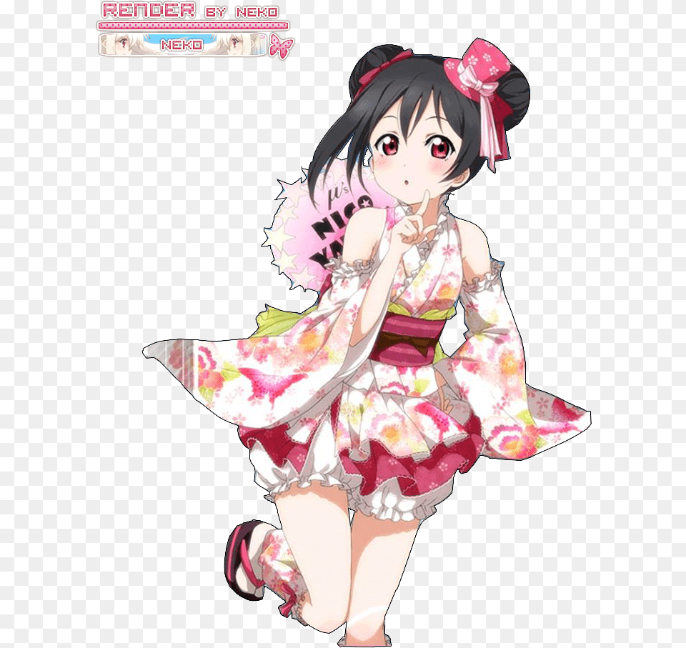 Anime Render Nico Ii Love Live Kimono, Book, Publication, Gown, Formal Wear Free Png