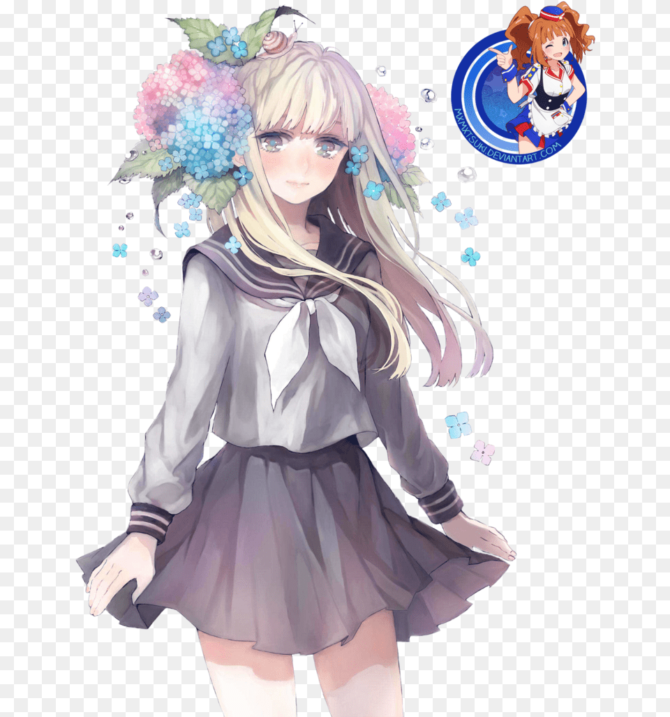 Anime Render Overlay Love Flowes Flower, Adult, Publication, Person, Female Png Image