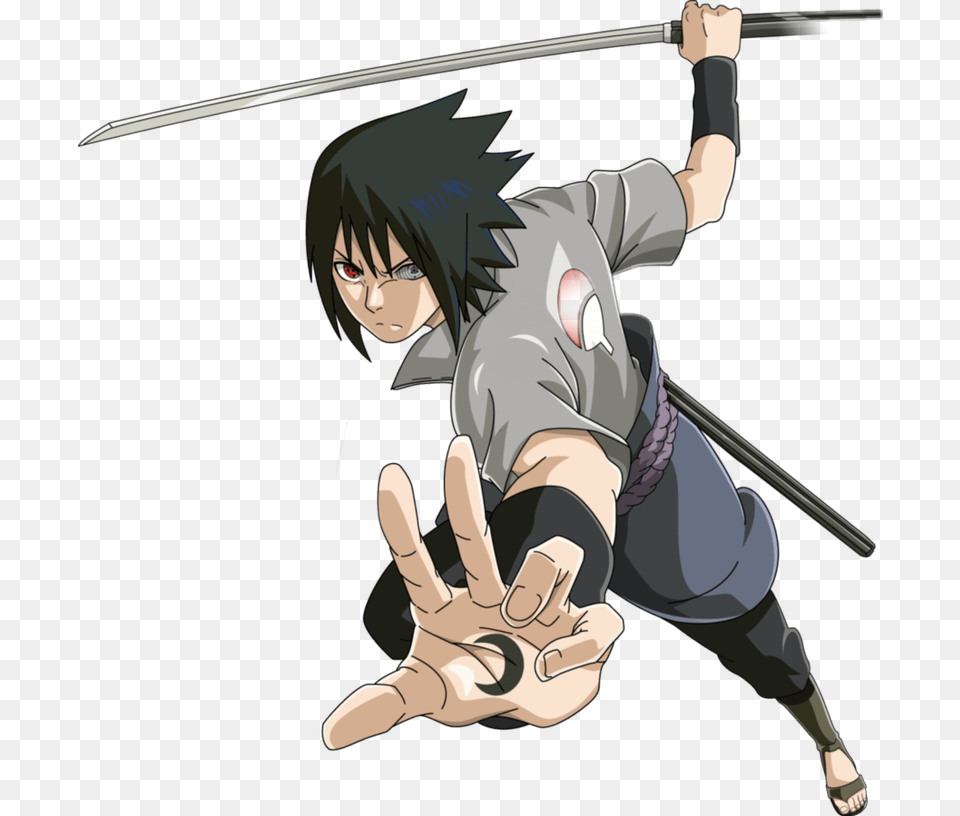 Anime Sasuke Sword Naruto Sharingan Animekun Sasuke Uchiha Shippuden Full Body, Weapon, Book, Comics, Publication Free Transparent Png