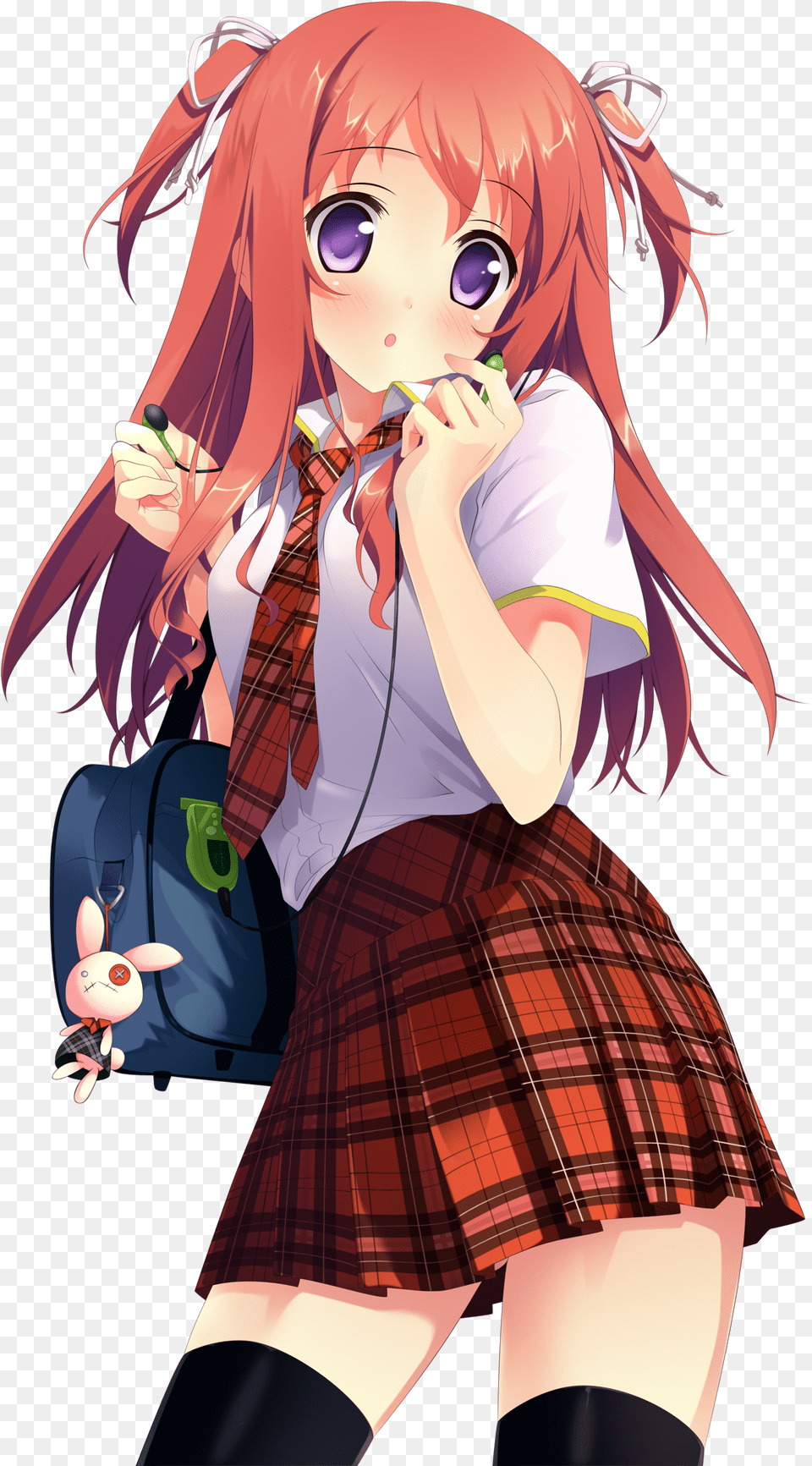 Anime School Girl Red Hair, Book, Comics, Publication, Adult Png Image