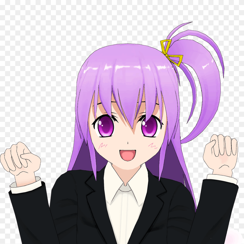 Anime School Girl With Purple Hair Clipart, Publication, Book, Comics, Adult Free Png
