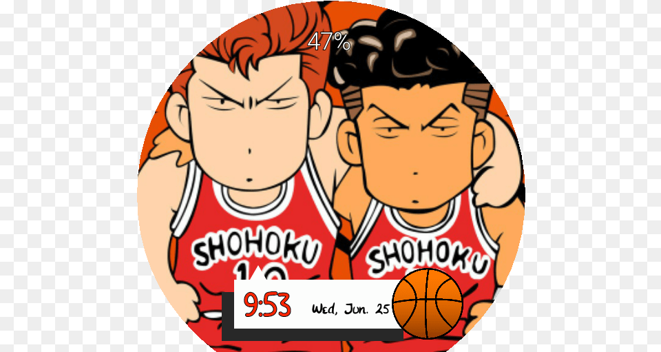 Anime Slam Dunk U2013 Watchfaces For Smart Watches Slam Dunk Anime, Face, Head, Person, Baby Png
