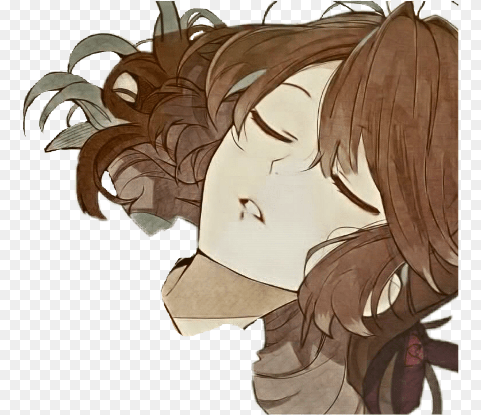 Anime Sleeping Girl Sleepinggirl Brownhair Face Cartoon, Adult, Person, Female, Woman Png