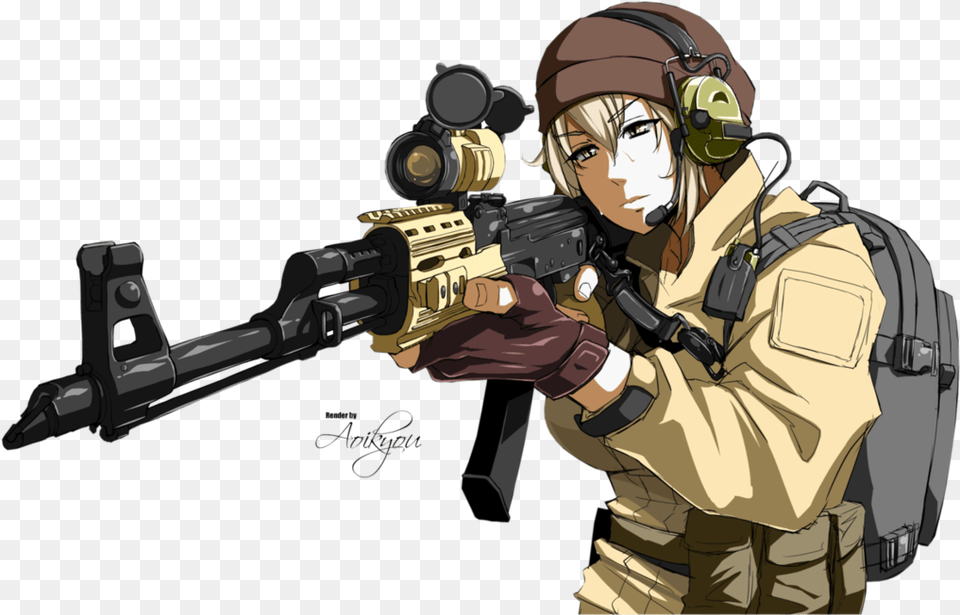 Anime Sniper Boy, Weapon, Rifle, Firearm, Gun Free Transparent Png