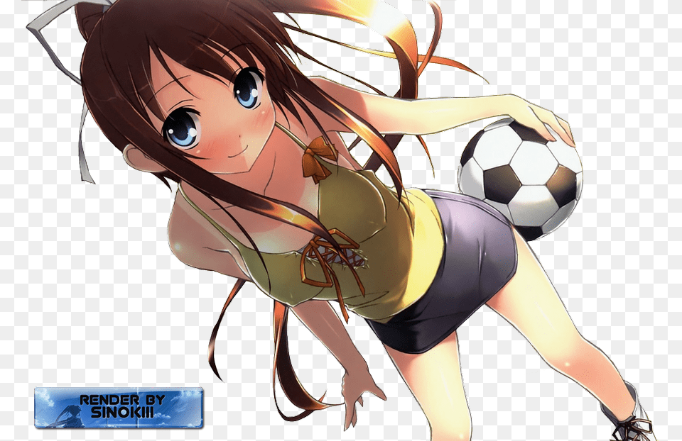 Anime Soccer Girl, Ball, Book, Comics, Sport Free Png
