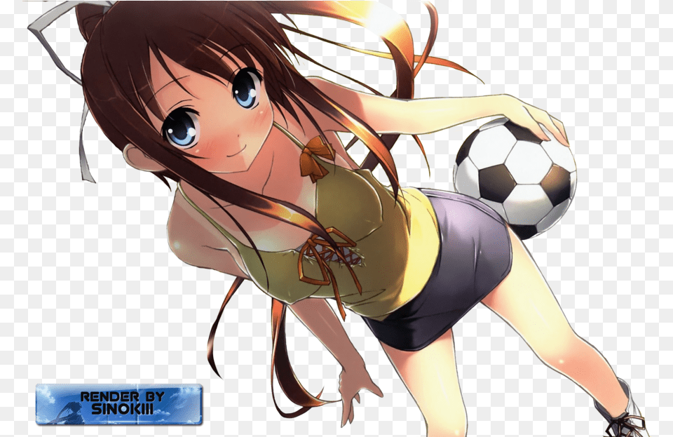 Anime Soccer Girl Render By Cjsn45 Anime Girl Soccer, Ball, Book, Comics, Sport Png Image