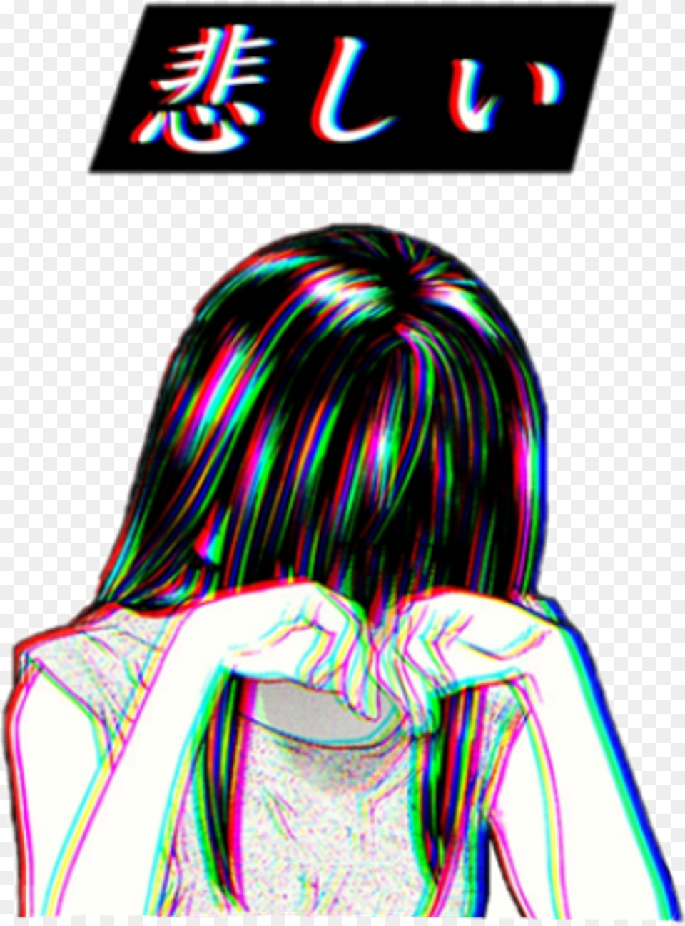Anime Sticker Download Aesthetic Anime Girl Crying, Publication, Book, Comics, Adult Png