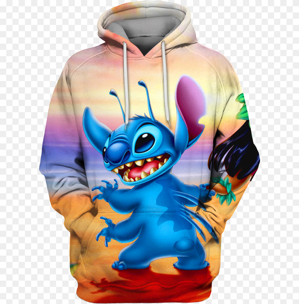 Anime Stitch Lilo Hoodie 3d Lilo And Stitch Ipad, Clothing, Knitwear, Sweater, Sweatshirt Png