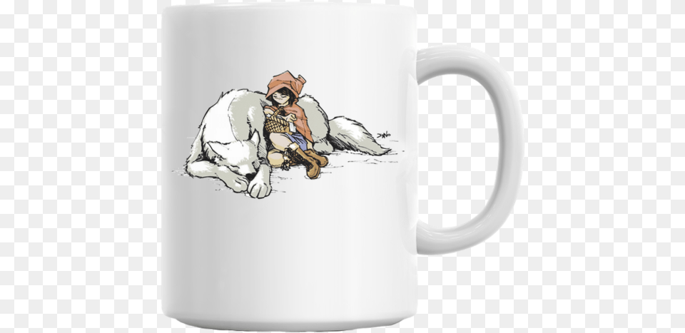 Anime Style Petite Rouge En Le Loup Coffeee Mug White Coffee Mug, Cup, Baby, Person, Beverage Free Png Download