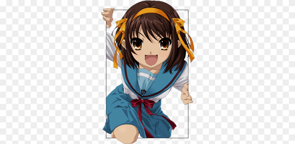 Anime Theme Melancholy Of Haruhi Suzumiya Season 1, Baby, Book, Comics, Person Free Png Download