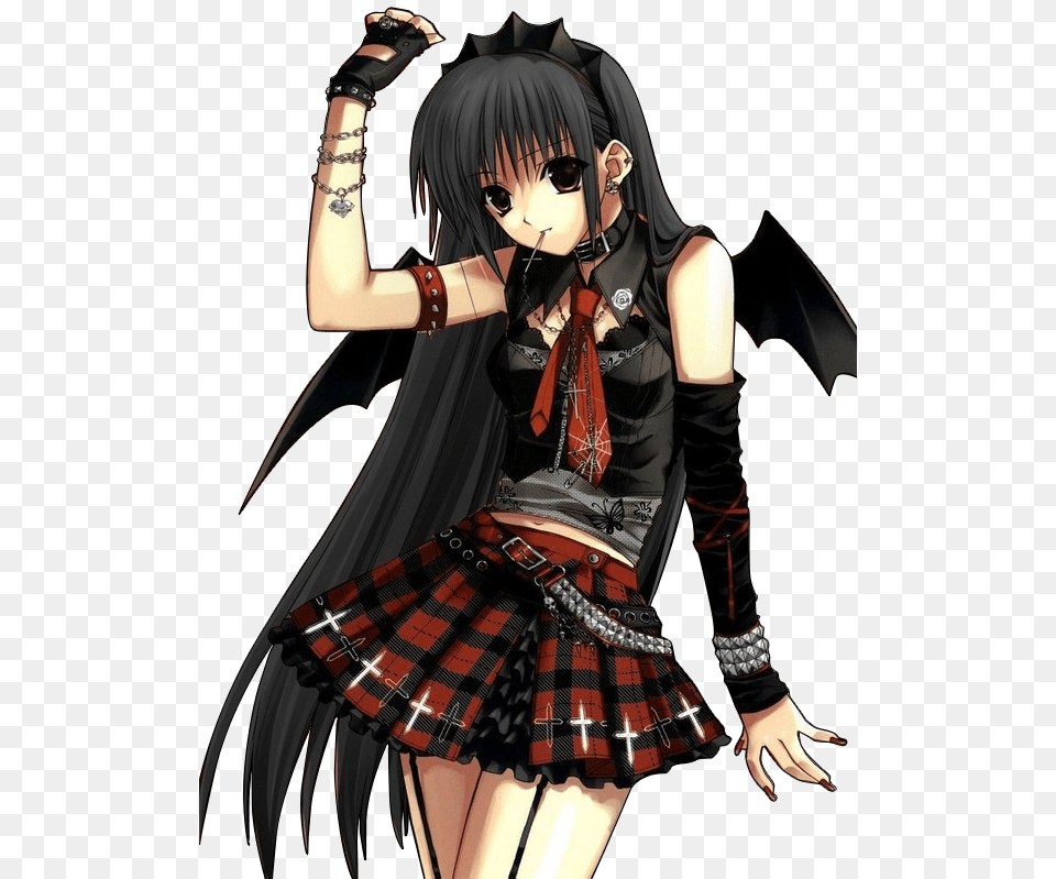 Anime Tumblr Anime Cute Goth Girl, Adult, Publication, Person, Woman Png