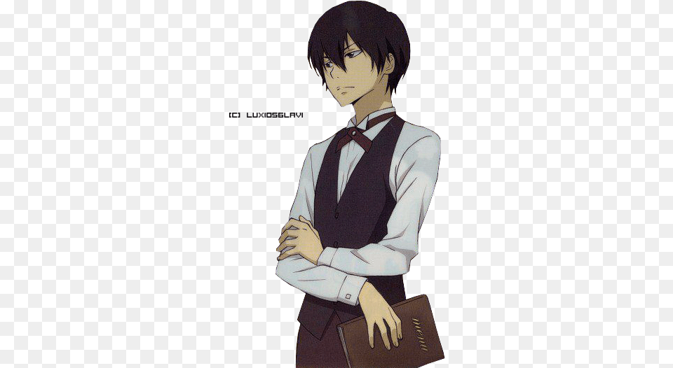 Anime Waiter Anime Blonde Goth Boy, Book, Comics, Publication, Accessories Png Image