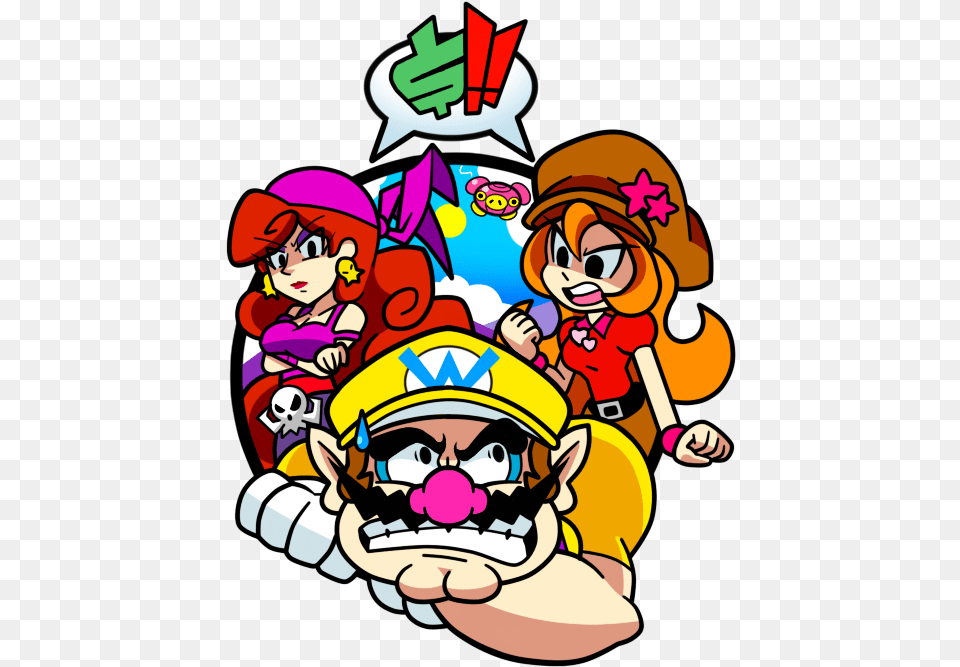 Anime Wario Land Warioware Wario Mona Captain Wario Mona And Captain Syrup, Face, Head, Person, Baby Png