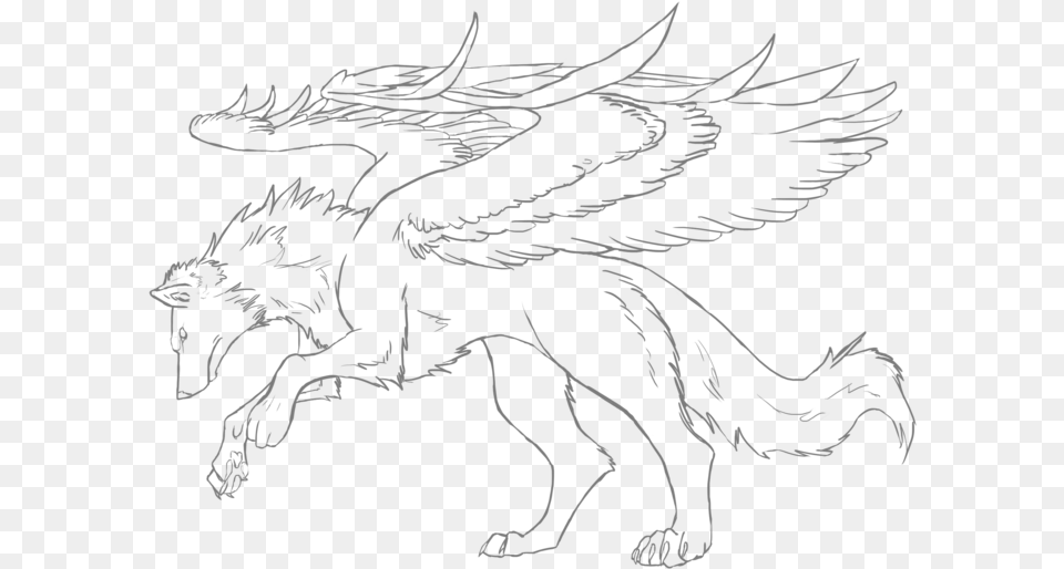 Anime Winged Wolves Coloring Pages Coloring Book, Person Free Png Download